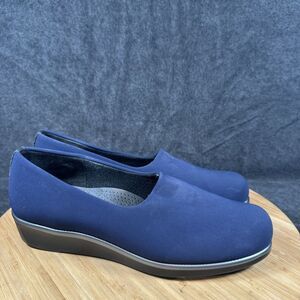 SAS Shoes Womens Size 7.5 N Navy Bliss Tripad Comfort Foot Bed Slip On Wedge